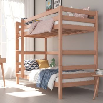 Etagenbett Lars 90x200 aus massiver Buche – stabiles Stockbett für Kinderzimmer
