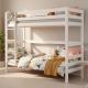 Etagenbett Stockbett Doppelstockbett Kinderbett LARS Weiß lackiert Buche Massiv Vollholz. F&uuml;r Kinder und Erwachsene. 