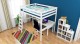 Hochbett CHRISTIAN Weiß lackiert 140x200 – Kompaktes Hochbett für Kinder und Jugendliche