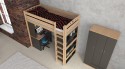 Hochbett NILSEN Natur klar lackiert Buche massiv Vollholz 90x200