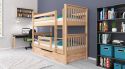 Etagenbett / Stockbett SVEN inkl. Bettkasten und Rausfallschutz. Natur lackiert - Buche Massiv Vollholz 