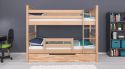 Etagenbett / Stockbett SVEN inkl. Bettkasten und Rausfallschutz. Natur lackiert - Buche Massiv Vollholz 