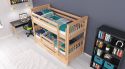 Etagenbett / Stockbett SVEN inkl. Bettkasten und Rausfallschutz. Natur lackiert - Buche Massiv Vollholz 