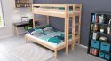 Etagenbett / Stockbett HUGO 140x200 / 90x200 Natur klar lackiert Buche massiv Vollholz