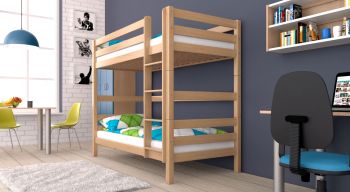 Etagenbett Stockbett Doppelstockbett LARS klar lackiert Buche Massiv Vollholz