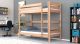 Etagenbett / Stockbett MAGNUS 2 klar lackiert Vollholz