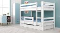 Etagenbett / Stockbett RICKY inkl. Bettkasten und Rausfallschutz. Buche Massiv Vollholz 