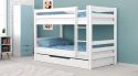 Etagenbett / Stockbett RICKY inkl. Bettkasten und Rausfallschutz. Buche Massiv Vollholz 