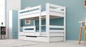 Etagenbett / Stockbett RICKY inkl. Bettkasten und Rausfallschutz. Buche Massiv Vollholz 