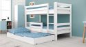 Etagenbett / Stockbett RICKY inkl. Bettkasten und Rausfallschutz. Buche Massiv Vollholz 