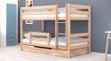 Etagenbett / Stockbett RICKY inkl. Bettkasten und Rausfallschutz. Natur lackiert - Buche Massiv Vollholz 