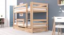 Etagenbett / Stockbett RICKY inkl. Bettkasten und Rausfallschutz. Natur lackiert - Buche Massiv Vollholz 