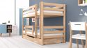 Etagenbett / Stockbett RICKY inkl. Bettkasten und Rausfallschutz. Natur lackiert - Buche Massiv Vollholz 