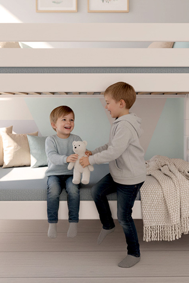 Etagenbett Stockbett Kinderbett FREDERIK Buche Massiv Vollholz 90x200 für Kinder
